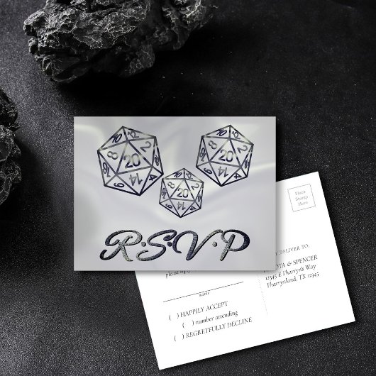 RPG Dice | Fantasy Tabletop Gamer Dice Event RSVP Uitnodiging Briefkaart