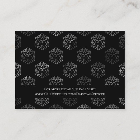 RPG Dice | Fantasy Tabletop Gamer Hotel Details Informatiekaartje (Achterkant)