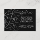 RPG Dice | Fantasy Tabletop Gamer Hotel Details Informatiekaartje (Voorkant)