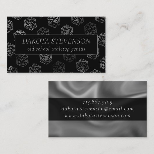 RPG Dice | Fantasy Tabletop Retro Gamer Branding Visitekaartje (Voorkant / Achterkant)