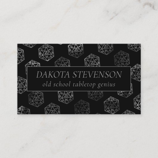 RPG Dice | Fantasy Tabletop Retro Gamer Branding Visitekaartje (Voorkant)