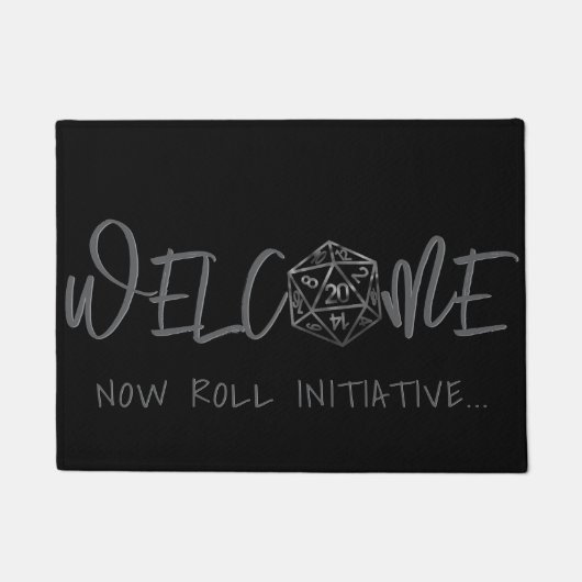 RPG Dice | Fantasy Tabletop Retro Gamer Welkom Deurmat (Voorkant)