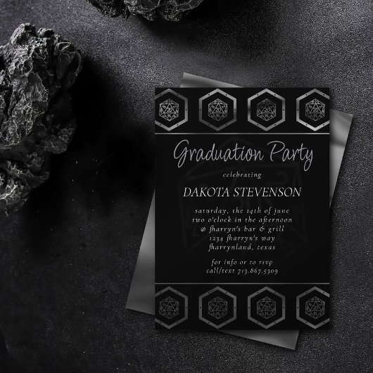 RPG Dice | Fantasy Tabletop Retro PnP Gamer Party Kaart