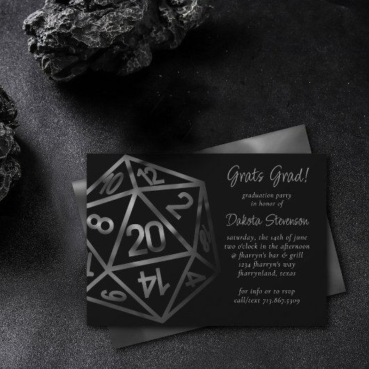 RPG Dice | Fantasy Tabletop Retro PnP Gamer Party Kaart