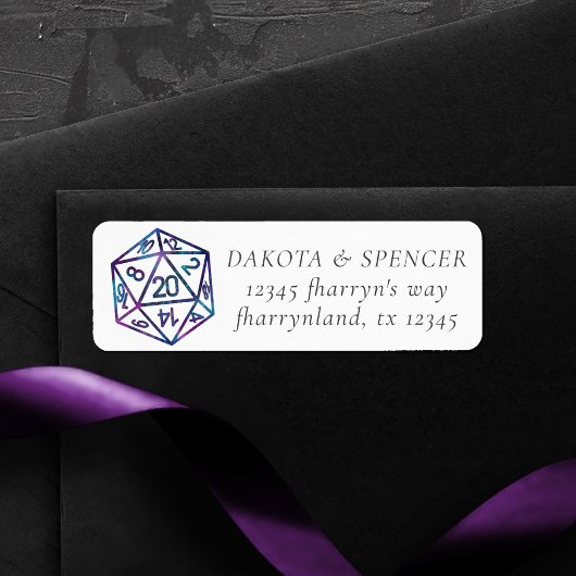 RPG Dice | Galaxy Fantasy Tabletop Gamer Address Etiket