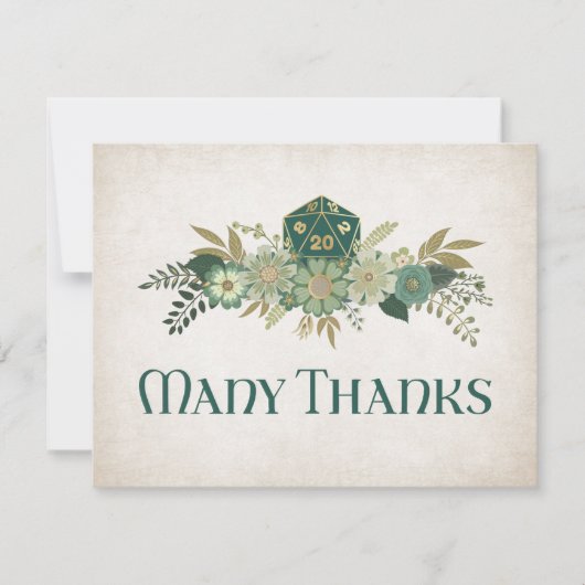 RPG Dice Gamer Bruiloft Bedankkaart (Voorkant)