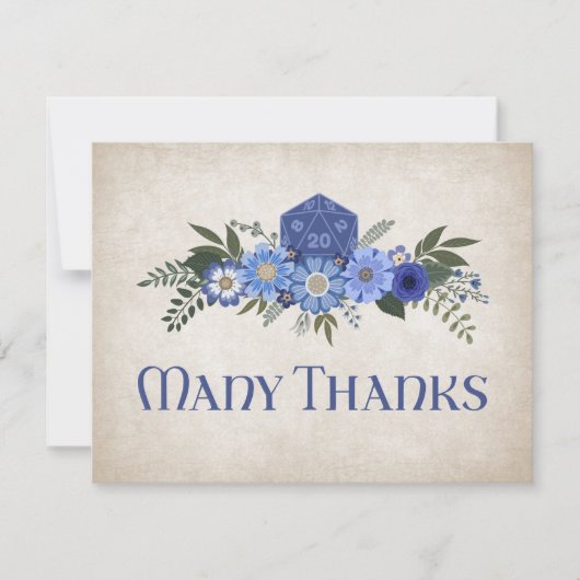 RPG Dice Gamer Bruiloft Bedankkaart (Voorkant)