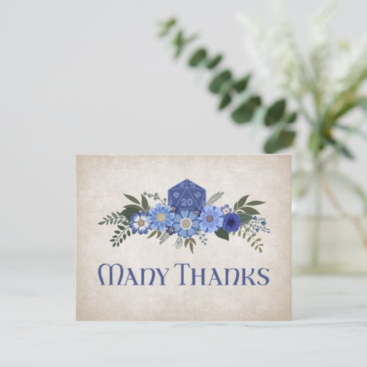 RPG Dice Gamer Bruiloft Bedankkaart (Staand voorkant)