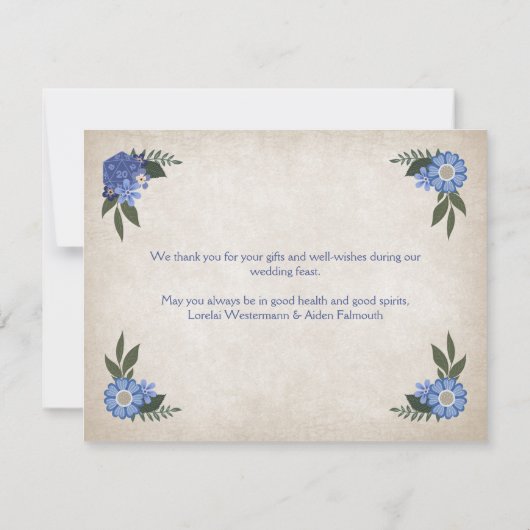 RPG Dice Gamer Bruiloft Bedankkaart (Achterkant)