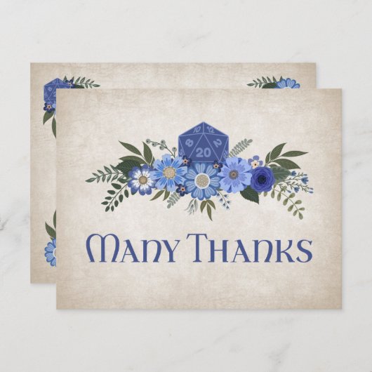 RPG Dice Gamer Bruiloft Bedankkaart (Voorkant / Achterkant)