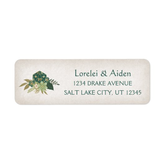 RPG Dice Gamer Bruiloft Etiket (Voorkant)