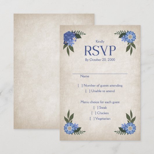 RPG Dice Gamer Bruiloft RSVP Kaartje (Voorkant / Achterkant)