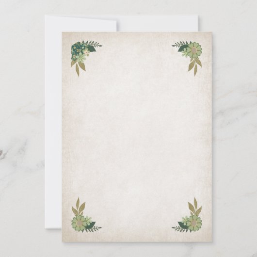 RPG Dice Gamer bruiloft uitnodiging (Achterkant)