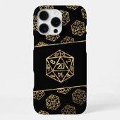 RPG Dice | Gold Fantasy Old School tafelblad gamer iPhone Hoesje (Achterkant)