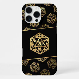 RPG Dice | Gold Fantasy Old School tafelblad gamer iPhone 16 Pro Max Hoesje