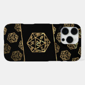 RPG Dice | Gold Fantasy Old School tafelblad gamer iPhone Hoesje (Achterkant horizontaal)