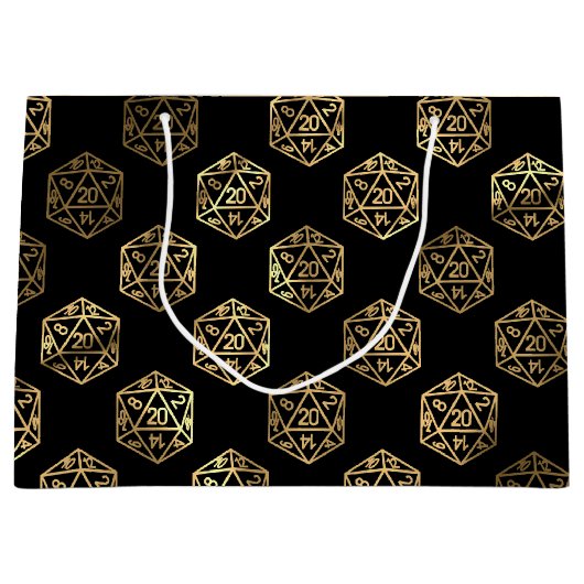 RPG Dice | Gold Fantasy Retro Tafelblad PnP Gamer Groot Cadeauzakje (Voorkant)