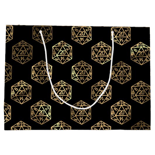 RPG Dice | Gold Fantasy Retro Tafelblad PnP Gamer Groot Cadeauzakje (Achterkant)