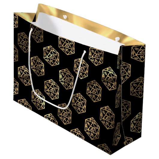 RPG Dice | Gold Fantasy Retro Tafelblad PnP Gamer Groot Cadeauzakje (Voorkant Gekanteld)