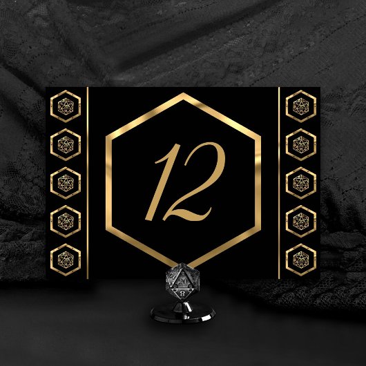 RPG Dice | Gold Fantasy Retro Tafelblad PnP Gamer Kaart