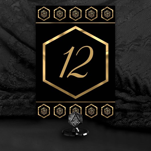 RPG Dice | Gold Fantasy Retro Tafelblad PnP Gamer Kaart