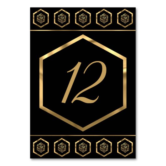 RPG Dice | Gold Fantasy Retro Tafelblad PnP Gamer Kaart (Voorkant)