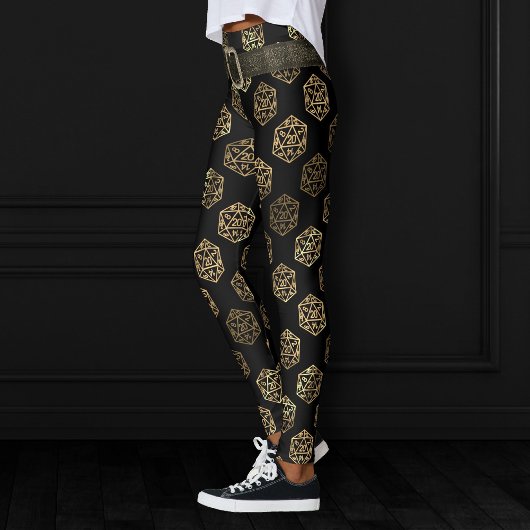 RPG Dice | Gold Fantasy Retro Tafelblad PnP Gamer Leggings