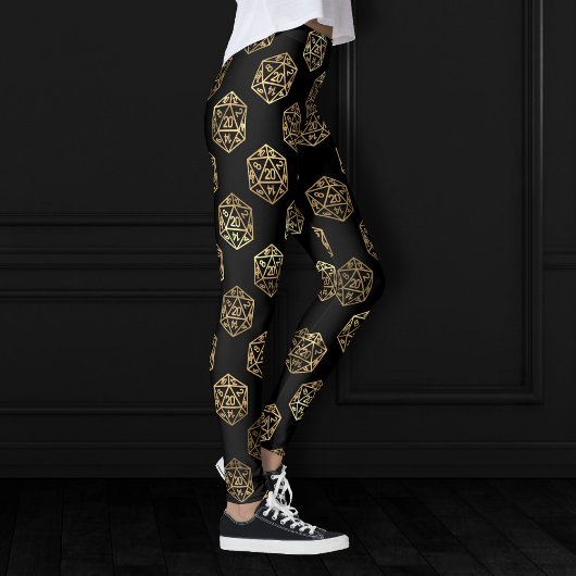 RPG Dice | Gold Fantasy Retro Tafelblad PnP Gamer Leggings