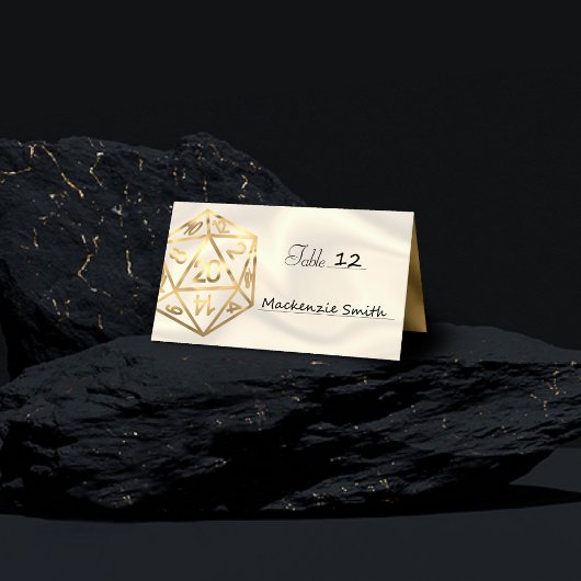 RPG Dice | Gold Fantasy Retro Tafelblad PnP Gamer Plaatskaartje