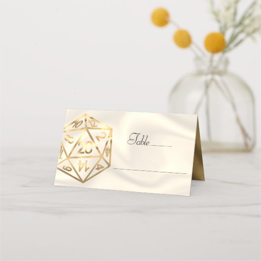 RPG Dice | Gold Fantasy Retro Tafelblad PnP Gamer Plaatskaartje (Voorkant)