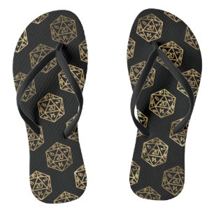 RPG Dice   Gold Fantasy Retro Tafelblad PnP Gamer Teenslippers