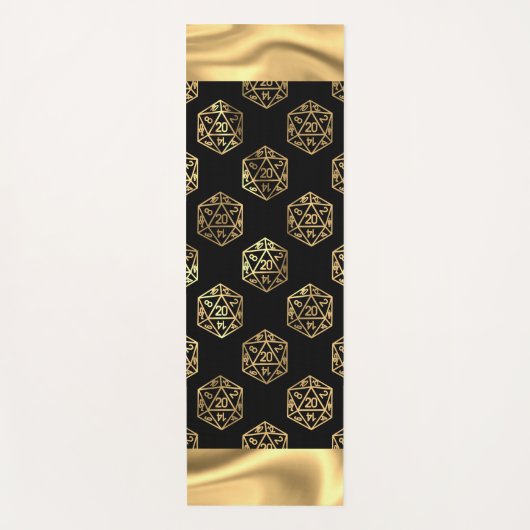 RPG Dice | Gold Fantasy Retro Tafelblad PnP Gamer Yogamat (Voorkant)