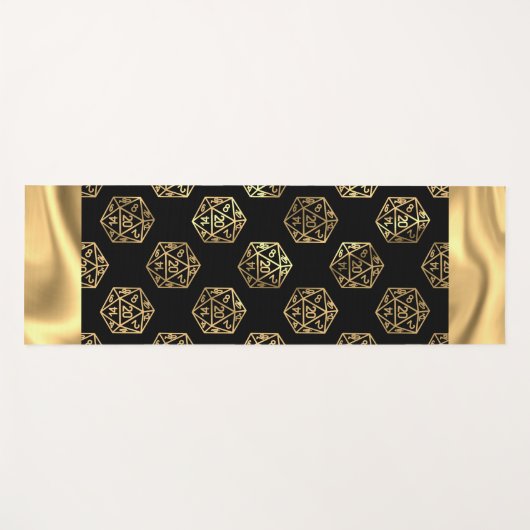 RPG Dice | Gold Fantasy Retro Tafelblad PnP Gamer Yogamat (Voorkant (horizontaal))