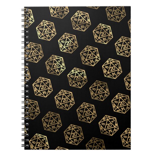 RPG Dice | Gold Fantasy Tabletop Gamer-campagne Notitieboek (Voorkant)