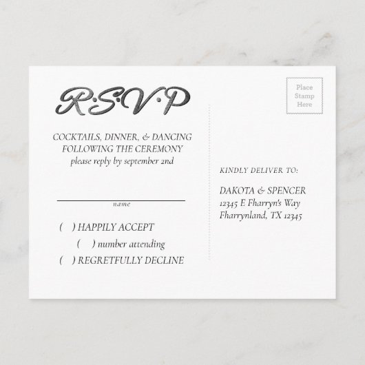 RPG Dice | Gold Fantasy Tabletop Gamer Event RSVP Uitnodiging Briefkaart (Achterkant)