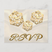 RPG Dice | Gold Fantasy Tabletop Gamer Event RSVP Uitnodiging Briefkaart (Voorkant)
