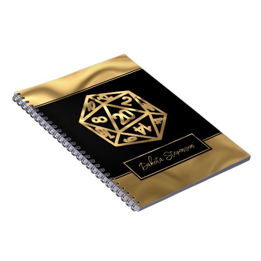 RPG Dice | Gold Fantasy Tabletop Gamer-personage Notitieboek (Rechterzijde)