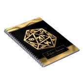 RPG Dice | Gold Fantasy Tabletop Gamer-personage Notitieboek (Rechterzijde)