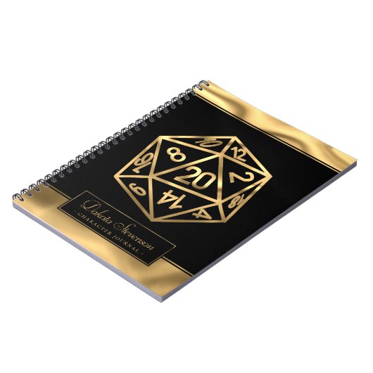 RPG Dice | Gold Fantasy Tabletop Gamer-personage Notitieboek (Linkerzijde)