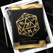 RPG Dice | Gold Fantasy Tabletop Gamer-personage Notitieboek