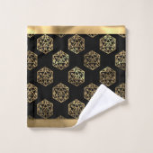 RPG Dice | Gold Fantasy Tabletop Retro PnP Gamer Bad Handdoek (Wasdoekje)