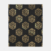 RPG Dice | Gold Fantasy Tabletop Retro PnP Gamer Fleece Deken (Voorkant)