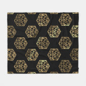 RPG Dice | Gold Fantasy Tabletop Retro PnP Gamer Fleece Deken (Voorkant (Horizontaal))