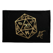 RPG Dice | Gold Fantasy Tabletop Retro PnP Gamer Kussensloop (Achterkant)