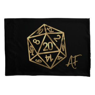 RPG Dice Gold Fantasy Tabletop Retro PnP Gamer Kussensloop