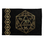 RPG Dice | Gold Fantasy Tabletop Retro PnP Gamer Kussensloop (Achterkant-Links)