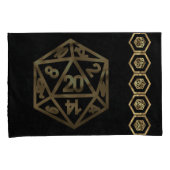 RPG Dice | Gold Fantasy Tabletop Retro PnP Gamer Kussensloop (Voorkant-Rechts)
