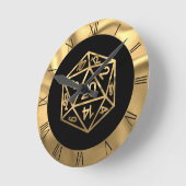 RPG Dice | Gold Fantasy Tabletop Retro PnP Gamer Ronde Klok (Hoek)