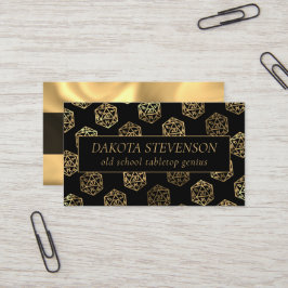 RPG Dice | Gold Fantasy Tafelblad Gamer Branding Visitekaartje