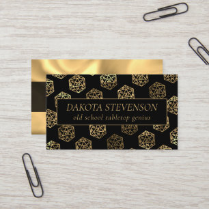 RPG Dice   Gold Fantasy Tafelblad Gamer Branding Visitekaartje